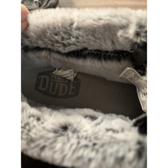 Hey Dude Wendy Fold Women's 6 Gray Faux Fur Lined Slip On Loafer Shoes - Picture 13 of 13